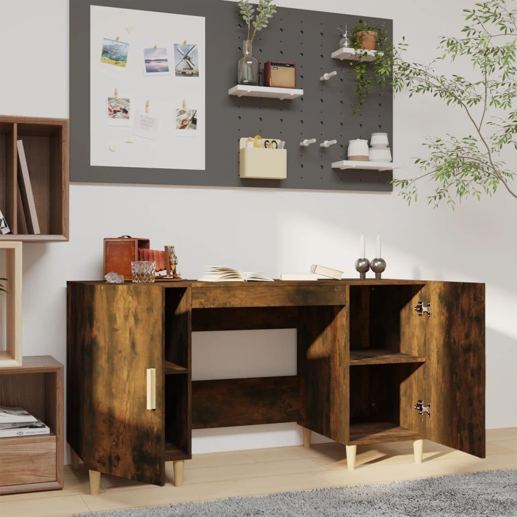 Scrivania con incenso, 140 x 50 x 75 cm, in legno di legno, tavolo da lavoro, scrivania ad angolo, per ufficio, studio, camera da letto, soggiorno A1