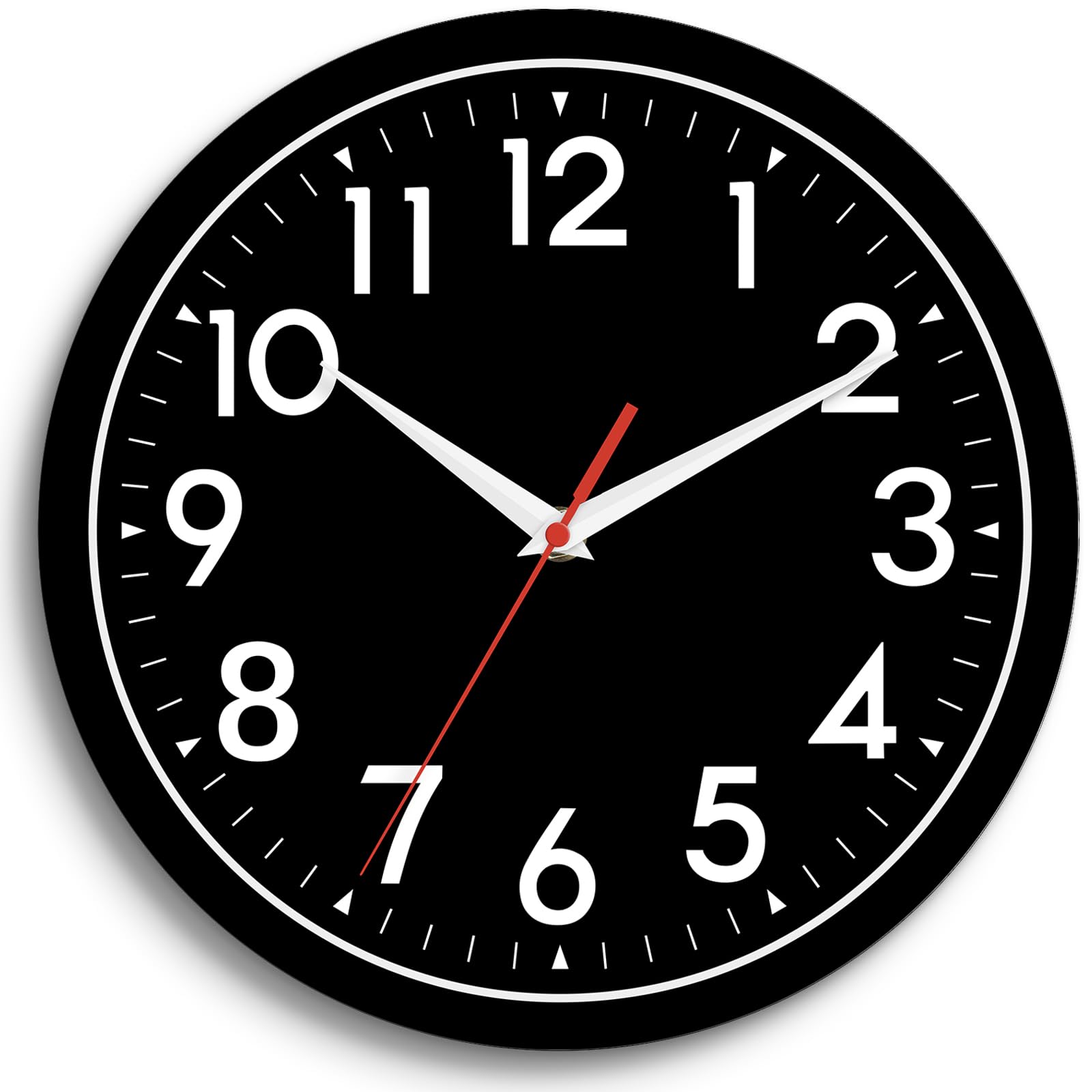 Wall Clock Black Battery Operated 10 Inch Simpel Silent Non Ticking Analog Decorative for Kitchen Bathroom Bedroom Office Living Room School Classroom(Black)