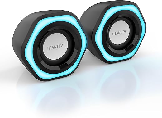HEANTTV Altoparlante per computer Mini altoparlante con USB alimentato 3,5...