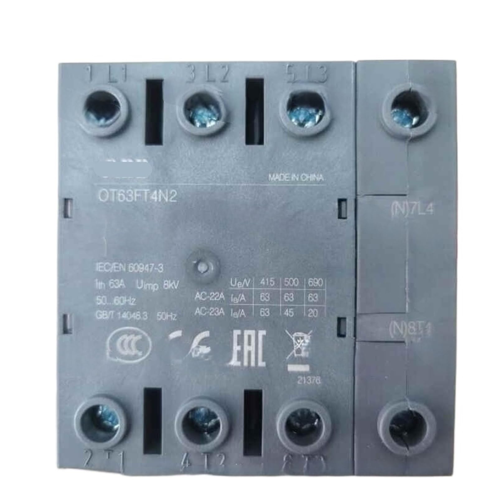 Interrupteur OT125FT4N2 avec coupure pleinement apparente pour armoire TGBT