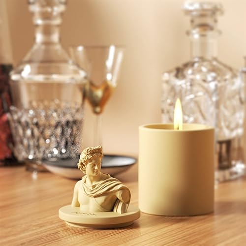 Miniatura 8 de Molde de silicona de estatua 3D, molde de escultura de retrato de hormigón para tapa de tarro de vela, herramientas de decoración del hogar de