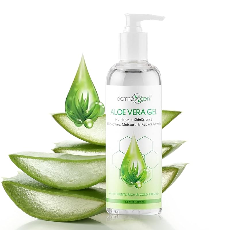 Gel de Aloe Vera DERMAXGEN com Hamamélis, Vitamina C e Vitamina E, 250 mL