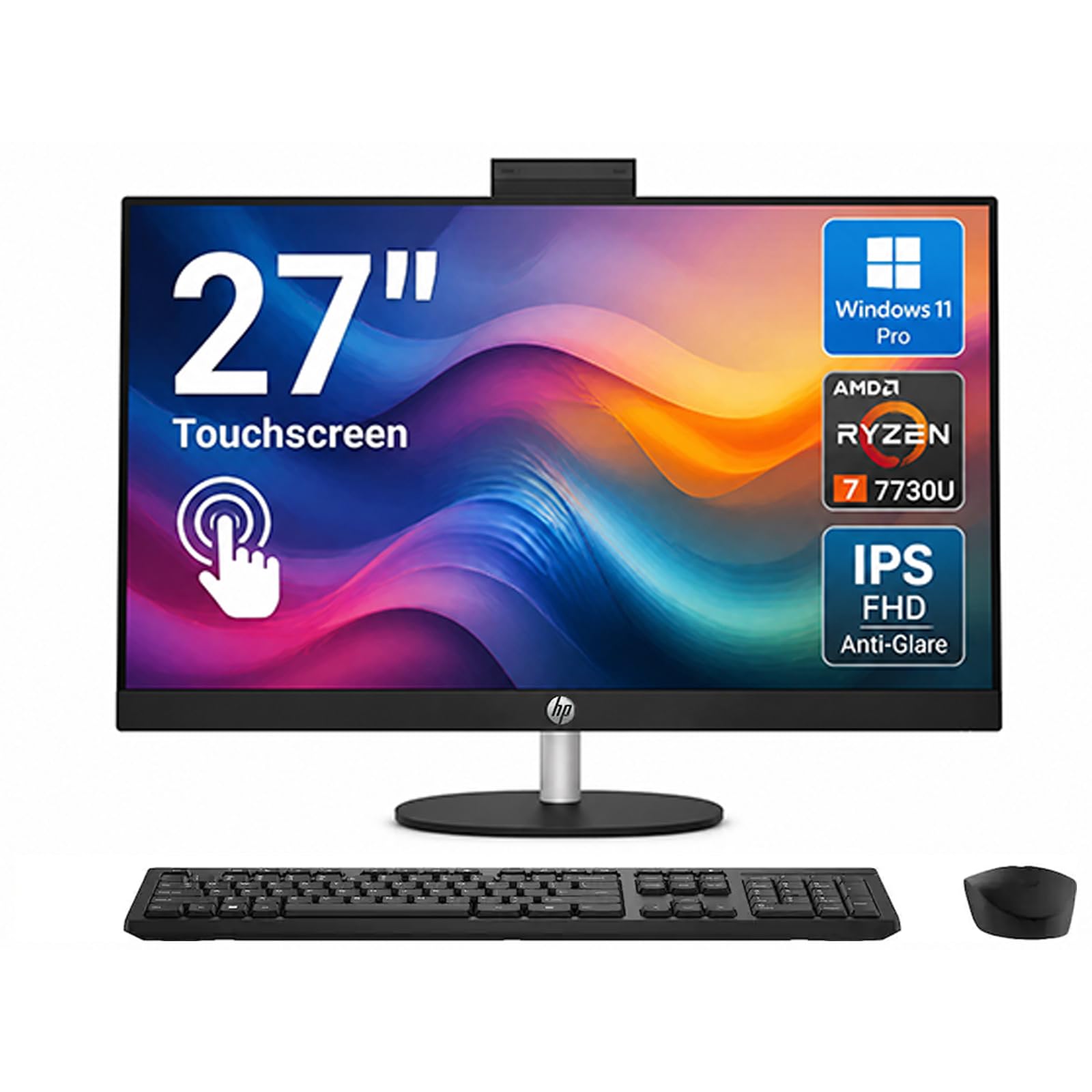 HP 27 Inch Touchscreen All-in-One Desktop Computer