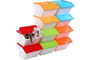 Large Storage Bins with Lids for Clothes - 10 Pack Storage Bins...