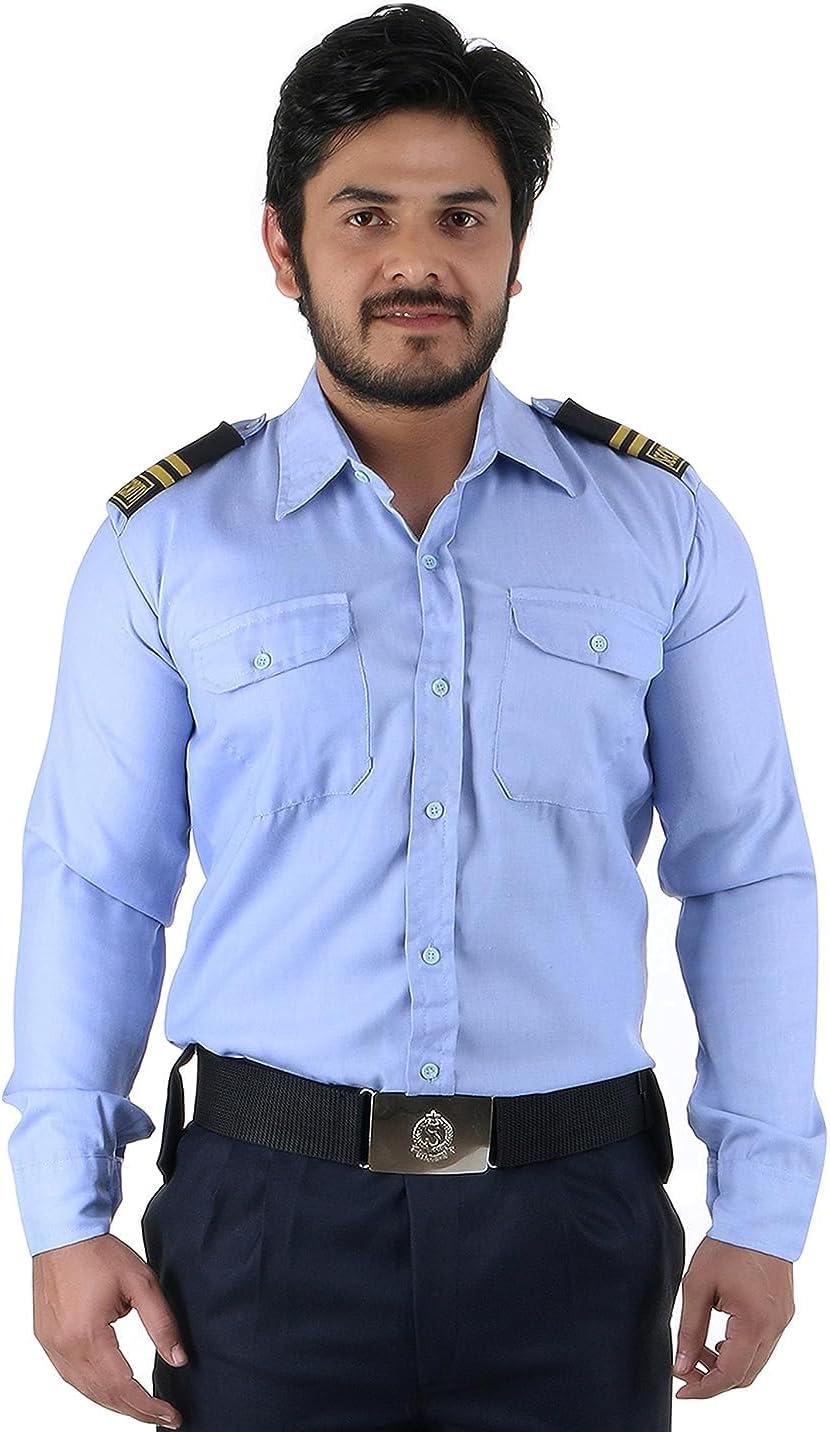 FABUNIFORMS Men Regular Fit Security Guard Shirt Uniform | Blue | Size 36