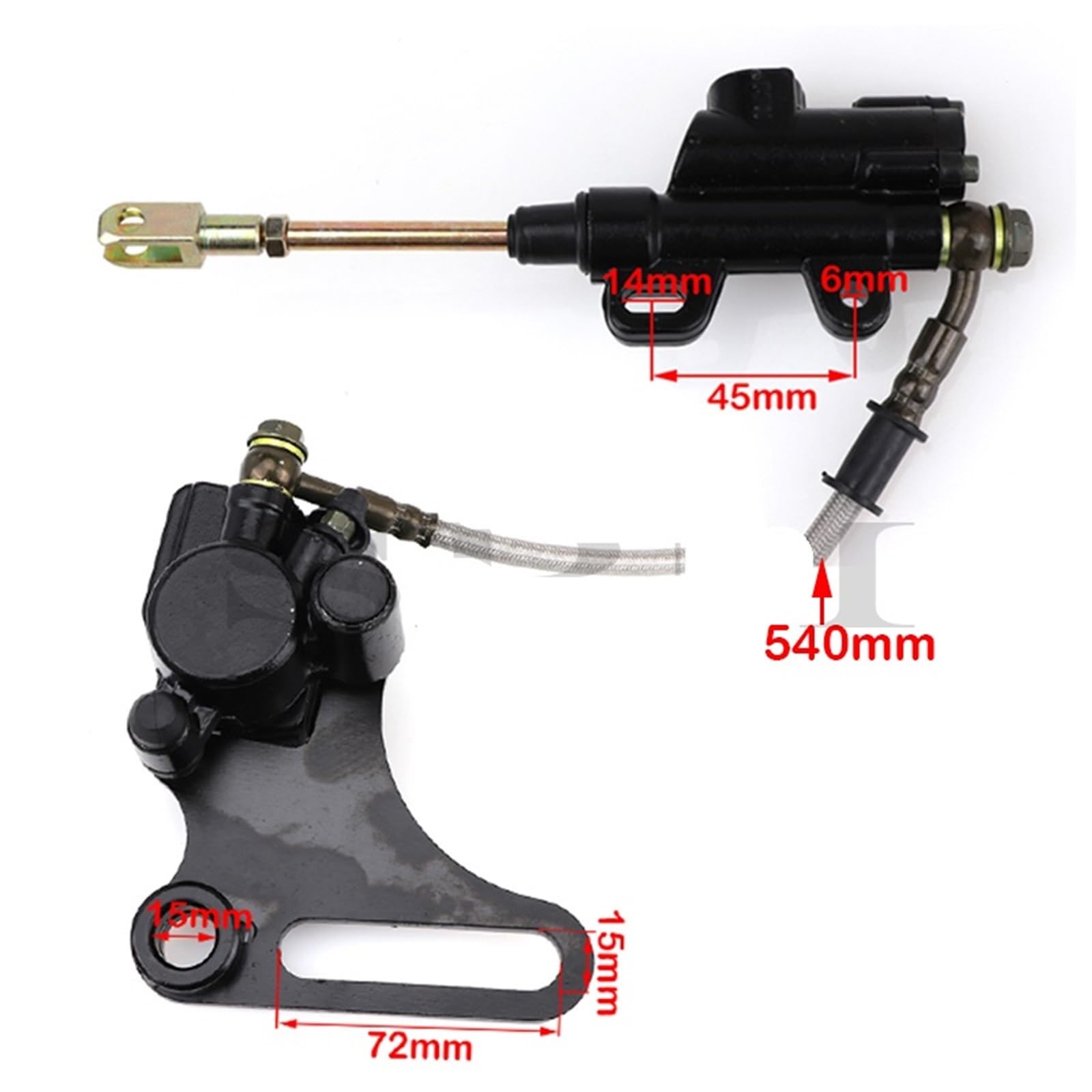 Arretratore Pistoncini Pastiglia Freno a Disco Posteriore da 15 mm Adatta per 110 CC, 125 e 140 CRF XR SSR Pit Dirt Bike ATV(C-Without Brake Disc)