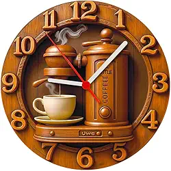Relógio de Parede - Máquina de Café Efeito 3D - 25x25x2cm