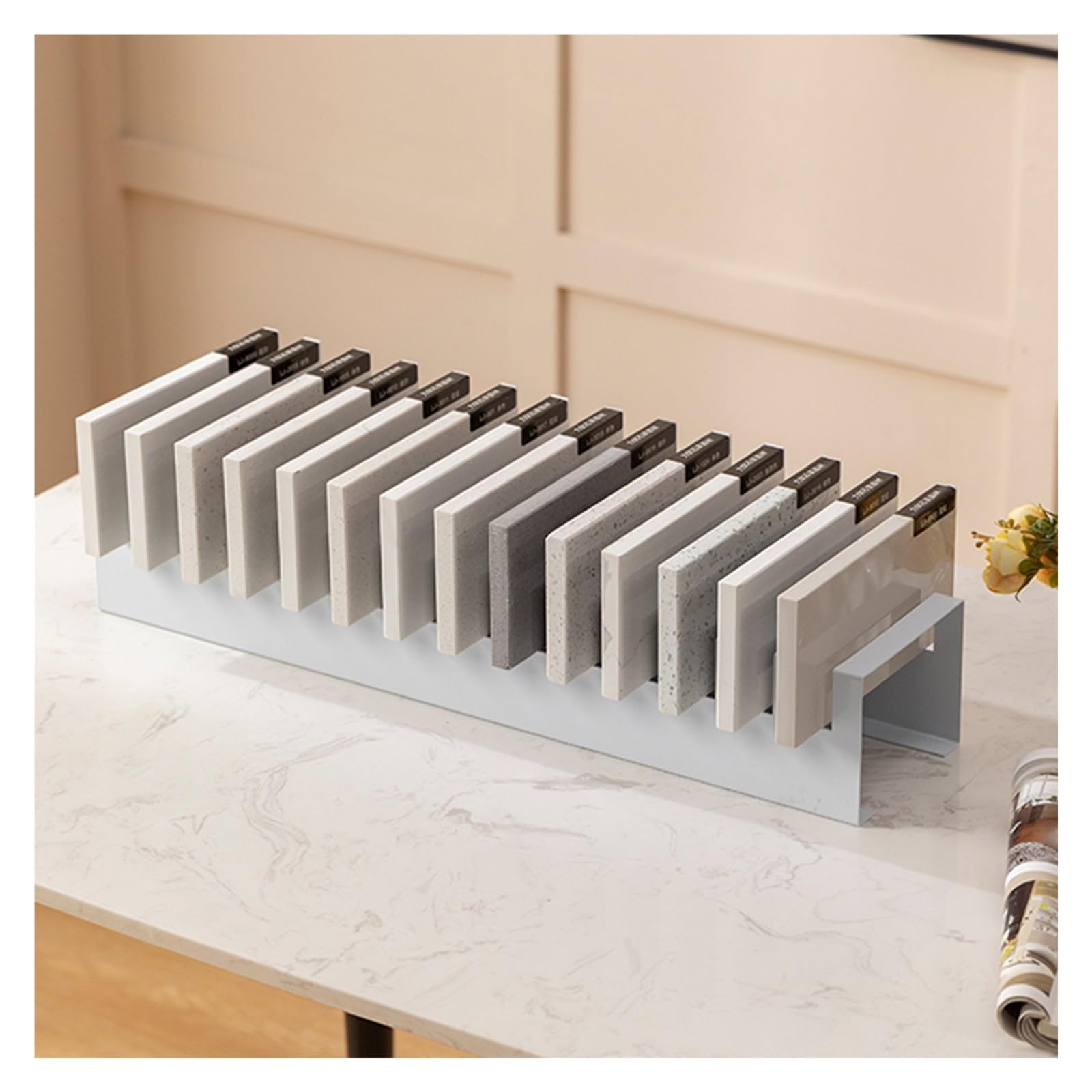 Porte-échantillons de revêtements de sol robuste à 14 dalles