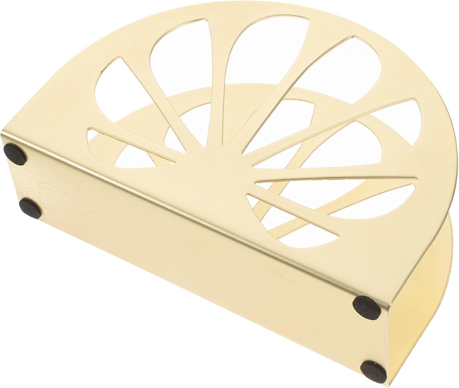 Generic Gold Upright Napkin Holder Semicircle Paper Dispenser for Tabletop Use Multifunction Organizer for Napkins Notes and Memos Scratch-resistant Design for Home Restaurant and Decor