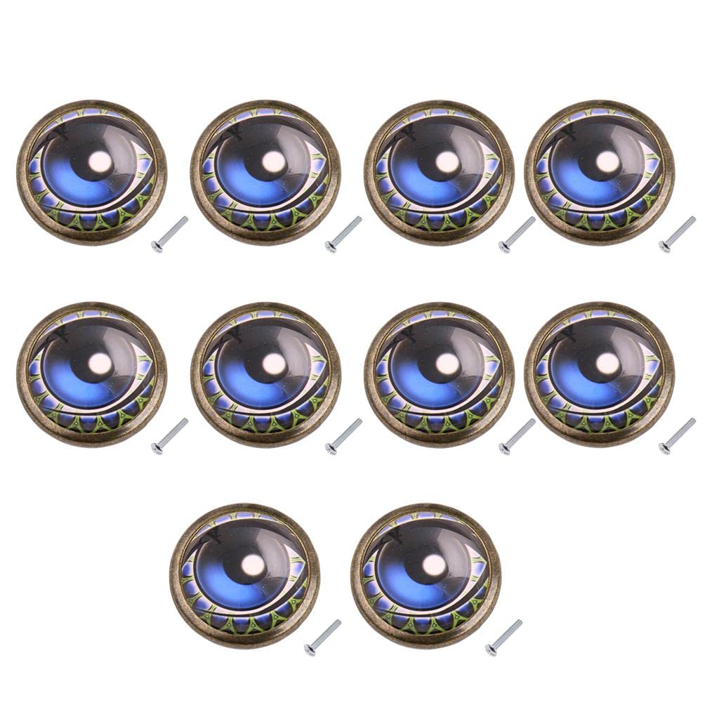 KHATI 10x Eye Design Pull Knob Handle for Cabinet Drawer Cupboard Wardrobe Door