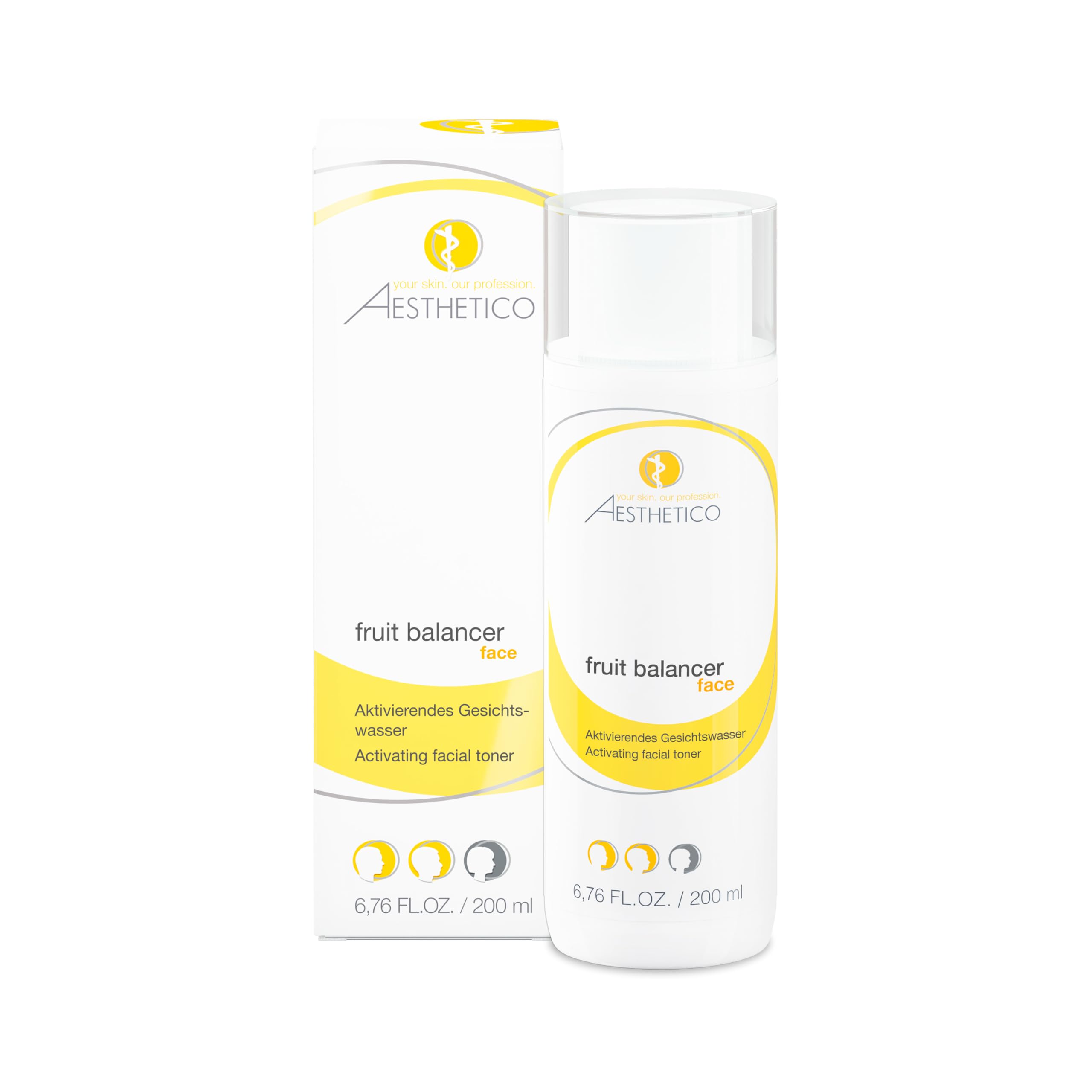 AESTHETICO Fruit Balancer 200 ml - Activierendes Gesichtswasser mit Fruchtsäuren und Feuchtigkeitskomplex für geronte Ha