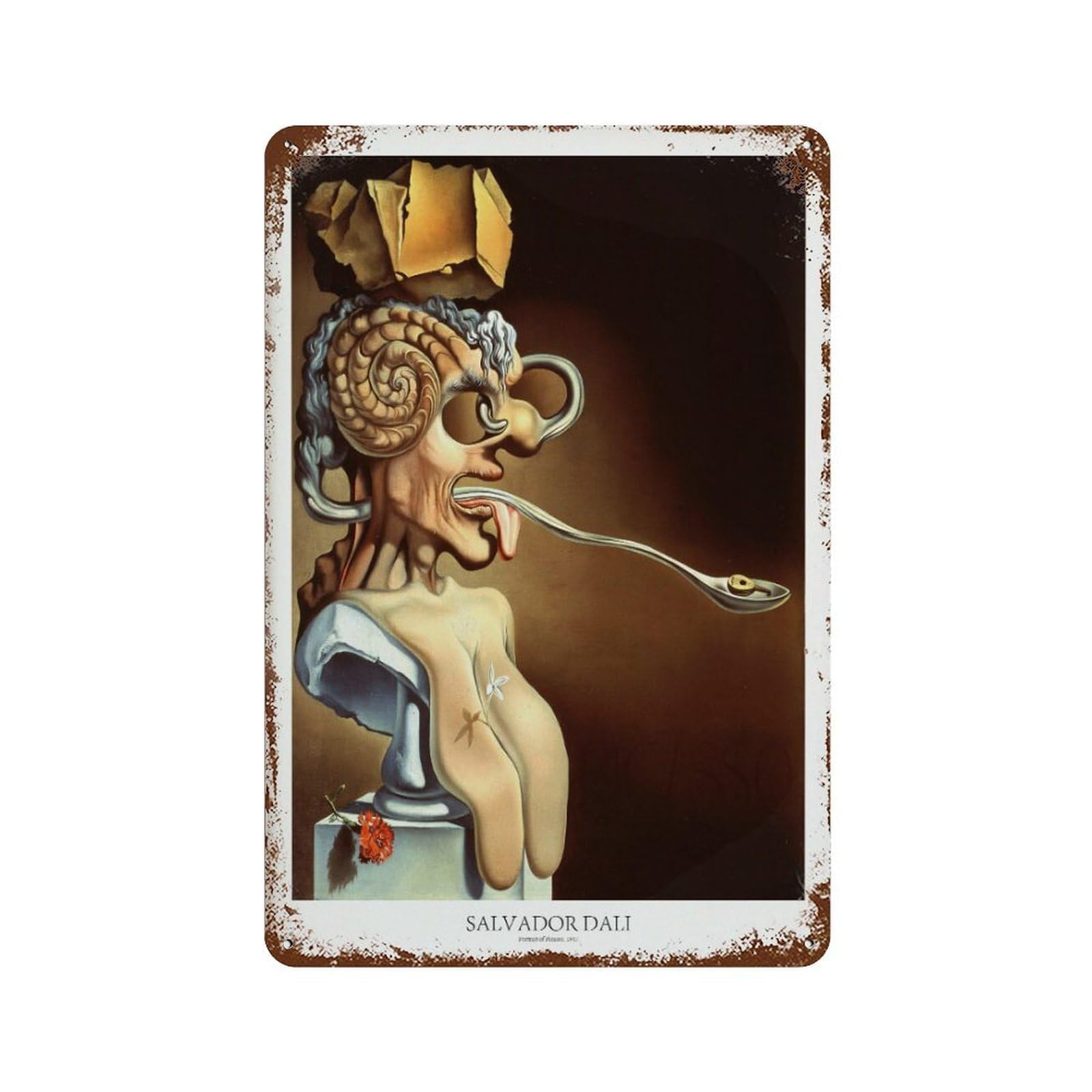 xiaoxiaoshen Salvador Dali, Portrait of Picasso Exhibition Wall Decor Art Metal Tin Poster Modern Home Decor Art Home Bar Shop Decorations Vintage Sign 30x20cm