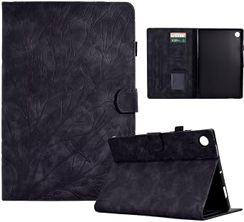Case for Samsung Galaxy Tab A8 10.5 inch 2022 Model SM-X200/X205/X207, Auto Wake/Sleep, Premium PU Leather Folding Stand Cover with Pen Holder & Multiple Viewing Angles - Black Trees