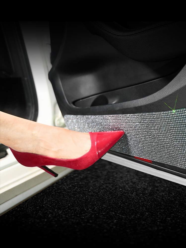 eing Bling Car Door Anti-Kick Pad Crystal Door Protective Pad Universal Anti-Kick Dirty Stickers Rear Bumper Protector Guard DIY Universal Bling Crystal Rubber,Multicolor : Automotive