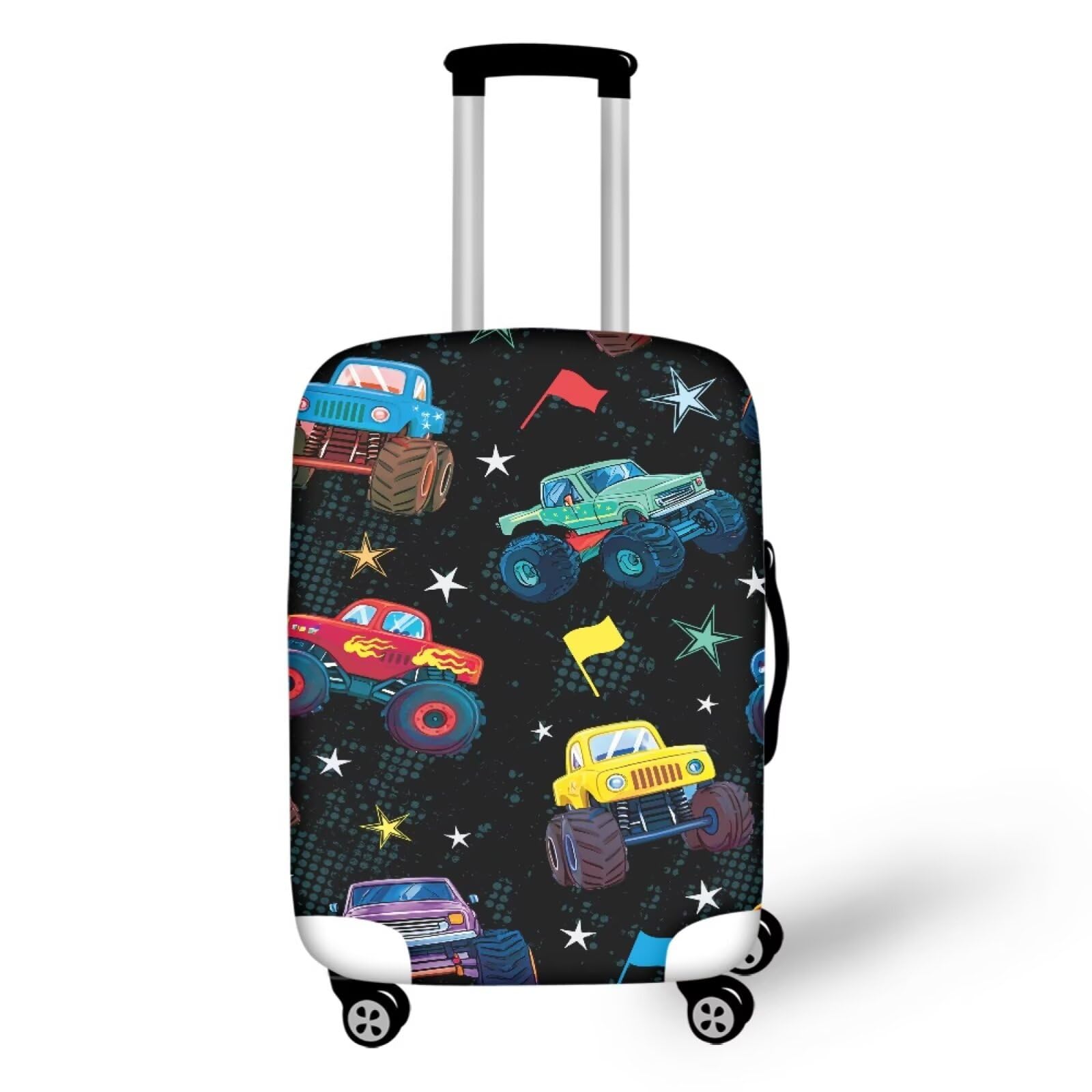 Coloranimal Tractor Flag Star Luggage Covers Fits 18-21" Luggage for Women Girls Washable Suitcase Cover Stretch Suitcase Protector with Zipper Travel Accessories