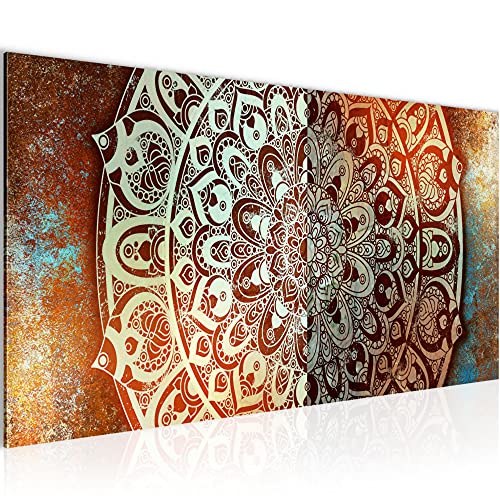 Runa Art Tableau Decoration Murale Mandala Résumé 1 Partie Moderne Toile non tissée Salon Salle Ancien Cuivre Beige 040112a