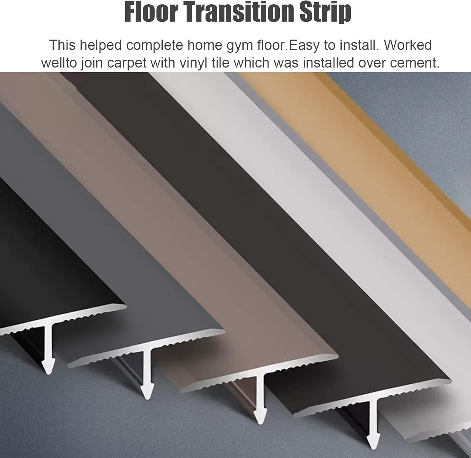2cm Wide Flooring Edge Threshold Strip, Reducer Threshold for Wooden/Laminate/Tile, Easy to Install Cuttable Transition Strip (Ligjt Grey Length 90cm/35in)