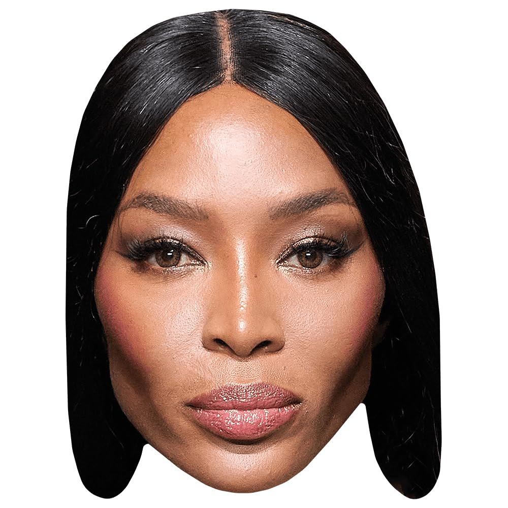 Celebrity Cutouts Lifelike Naomi Campbell (Pout) Celebrity Mask, Flat Card Face, Fancy Dress Mask