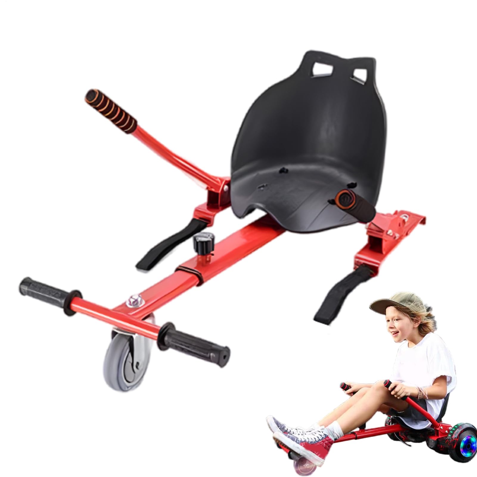 Retorno Attacco per sedile kart, attacco per hoverboard,Scooter autobilanciante con lunghezza del telaio regolabile - generali per go kart, monopattini adatti per bambini e adulti