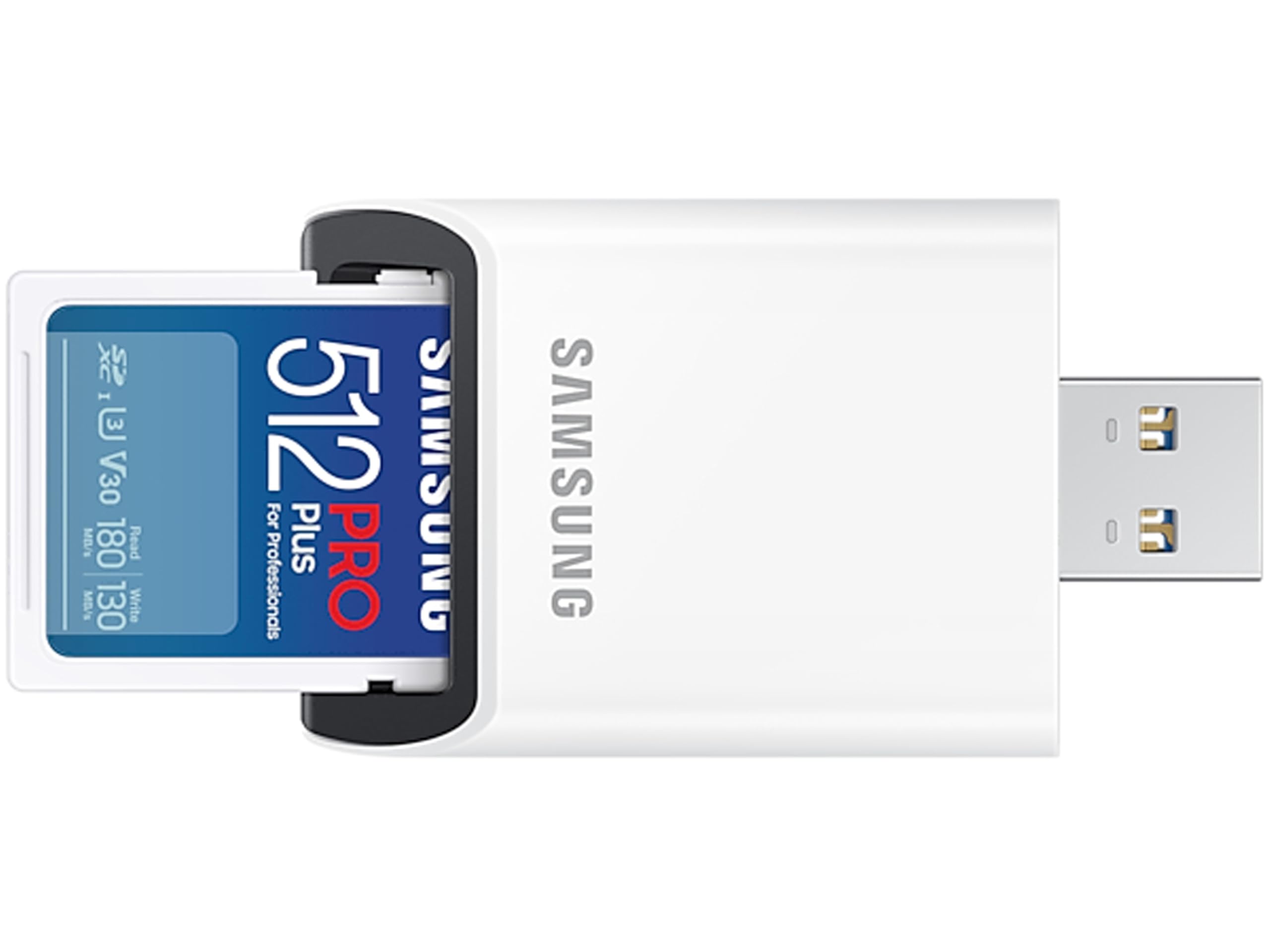 Samsung PRO Plus 512GB UHS-I U3 Full HD & 4K UHD 180MB/s Read 130MB/s Write Memory Card for Cameras and Drones with USB Card Reader MB-SD512SB/WW