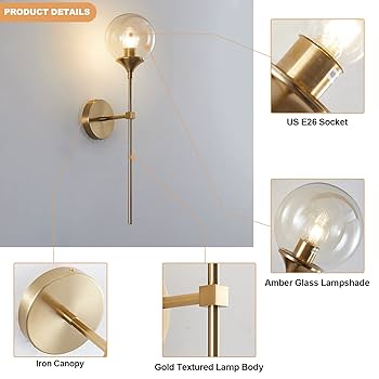 - A -様 KCO Lighting Brushed Brass Gold Wall Mounted Sconce Mid