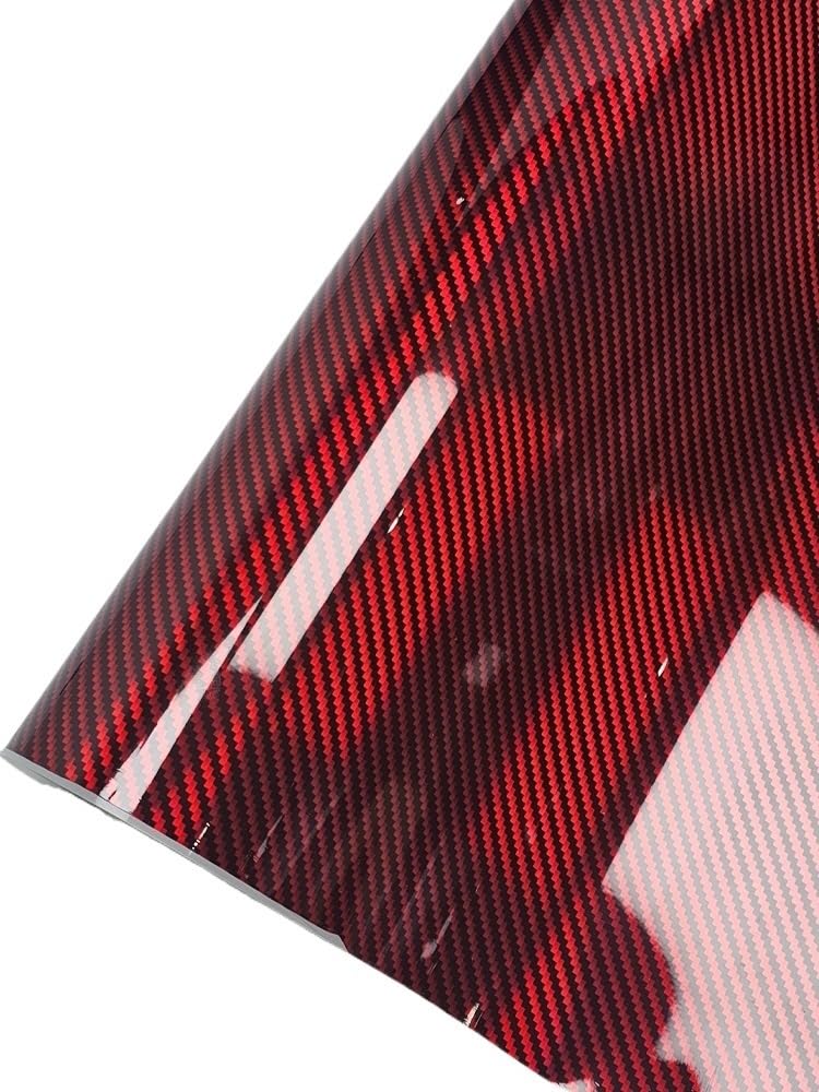 Vinilo Coche Película de Vinilo for Envolver Fibra de Carbono 5D, arcoíris Rojo de Alto Brillo, Pegatina de modificación for Accesorios de Motocicleta Vinilo para Coche(50cm X 600cm)
