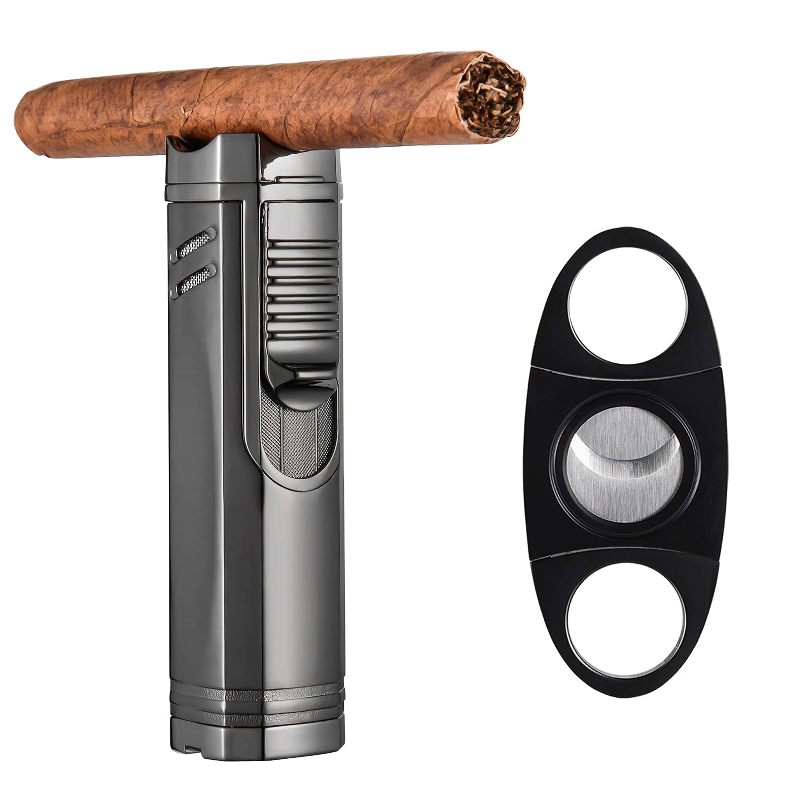 Buy Torch Lighter, Cigar Lighter, Triple Jet Flame Butane Lighter Set