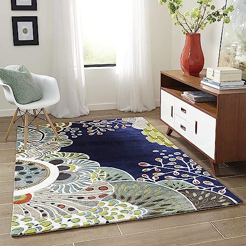 Image of Carpet Mahal Handmade Handwoven Tufted Made of 100% Soft Blended Wool Export Quality Carpets with 1 Inch Thickness (5x7 Feet) Color Multi