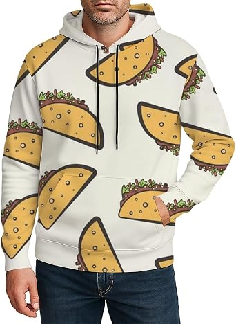 Hoodie Mens Graphic Traditional Mexican Food Urban Hoodies Cute Hooded Sweatshirts with Pocket Drawstring Gifts
