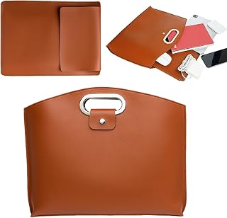 Genérico Bolso De Ordenador Portátil,Cartera De En Piel PU - Set De Funda Para Laptop De Cuero PU - Para Trabajo, Escuela, Universidad, Viajes De Negocios Y Tiempo Libre