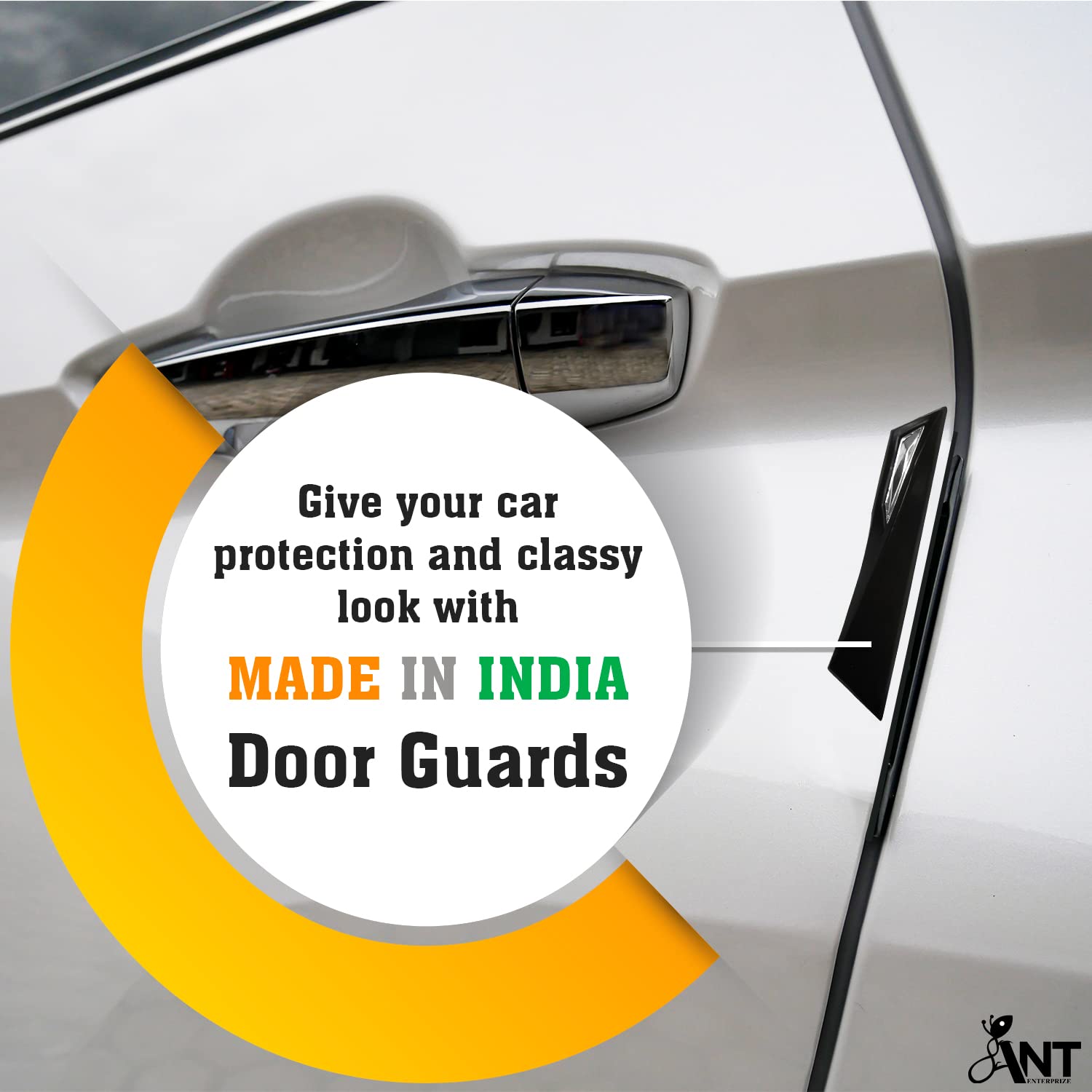 Ant Enterprize Car Door Edge Protector Guard Scratch (4Pcs) Made in India (Cool-Black/KIA/TATA Nexon/All Cars)