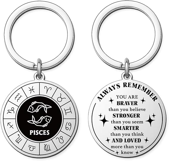 Zodiac Gifts for Men Women -12 Constellation Keychains for Astrology Lovers, Scorpio Sagittarius Capricorn Sign