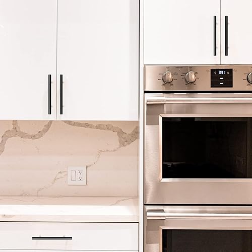 Miniatura 6 de Ravinte Paquete de 20 tiradores negros de gabinete de 4 pulgadas, manijas de gabinete de cocina de 6-38 pulgadas de longitud total, herrajes negros