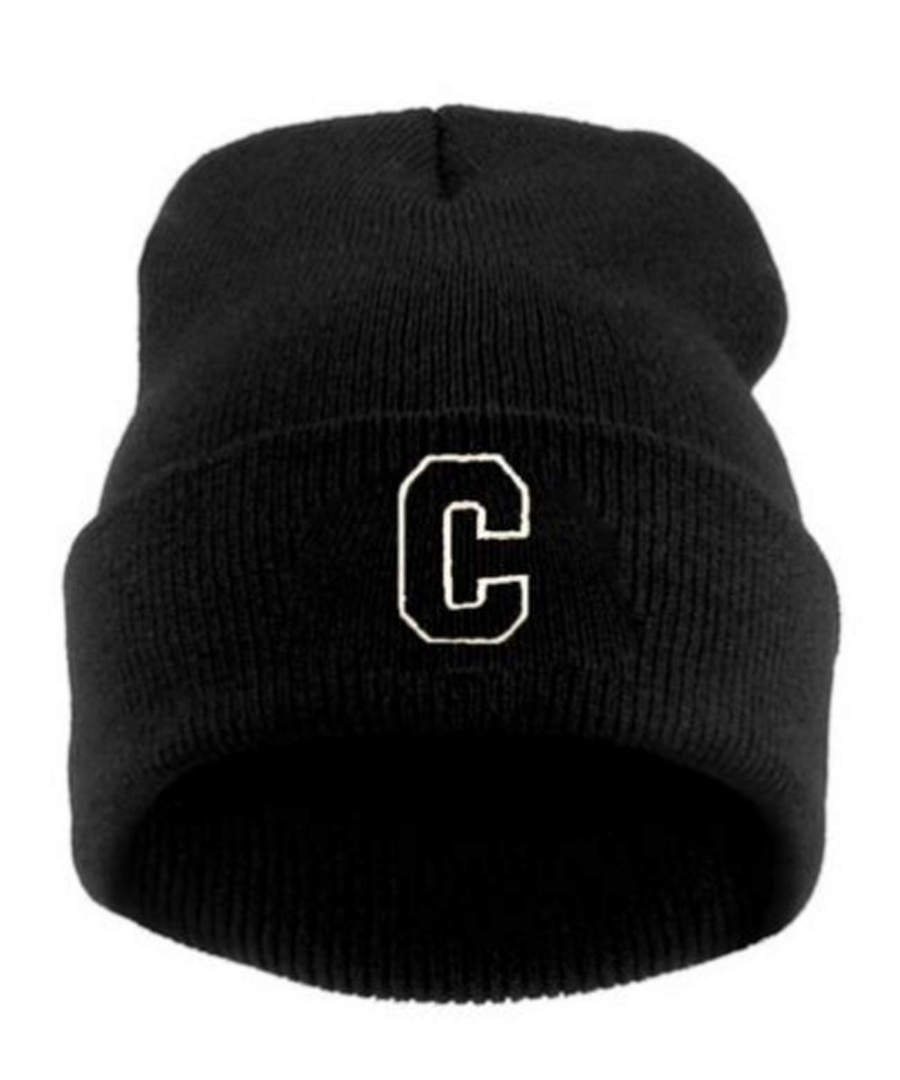 Mfaz Morefaz Ltd Boys C Kids Winter Beanie Hat Girl Ap Worm Hats Hildren School Youth Sport Alphabet A-Z (C)