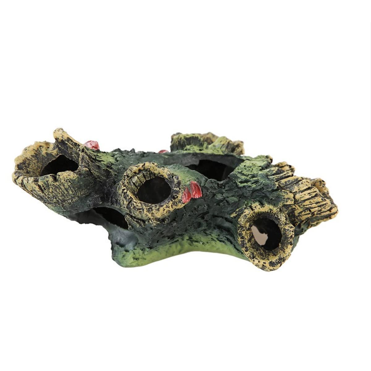 Decorazione per Acquari Grotte Rocciose, Decorazioni per Acquari in Resina, Simulazione di Paesaggi in Legno Decorativo per Gamberetti, Ciclidi, Nascondiglio di Pesci Betta,12x7x11cm