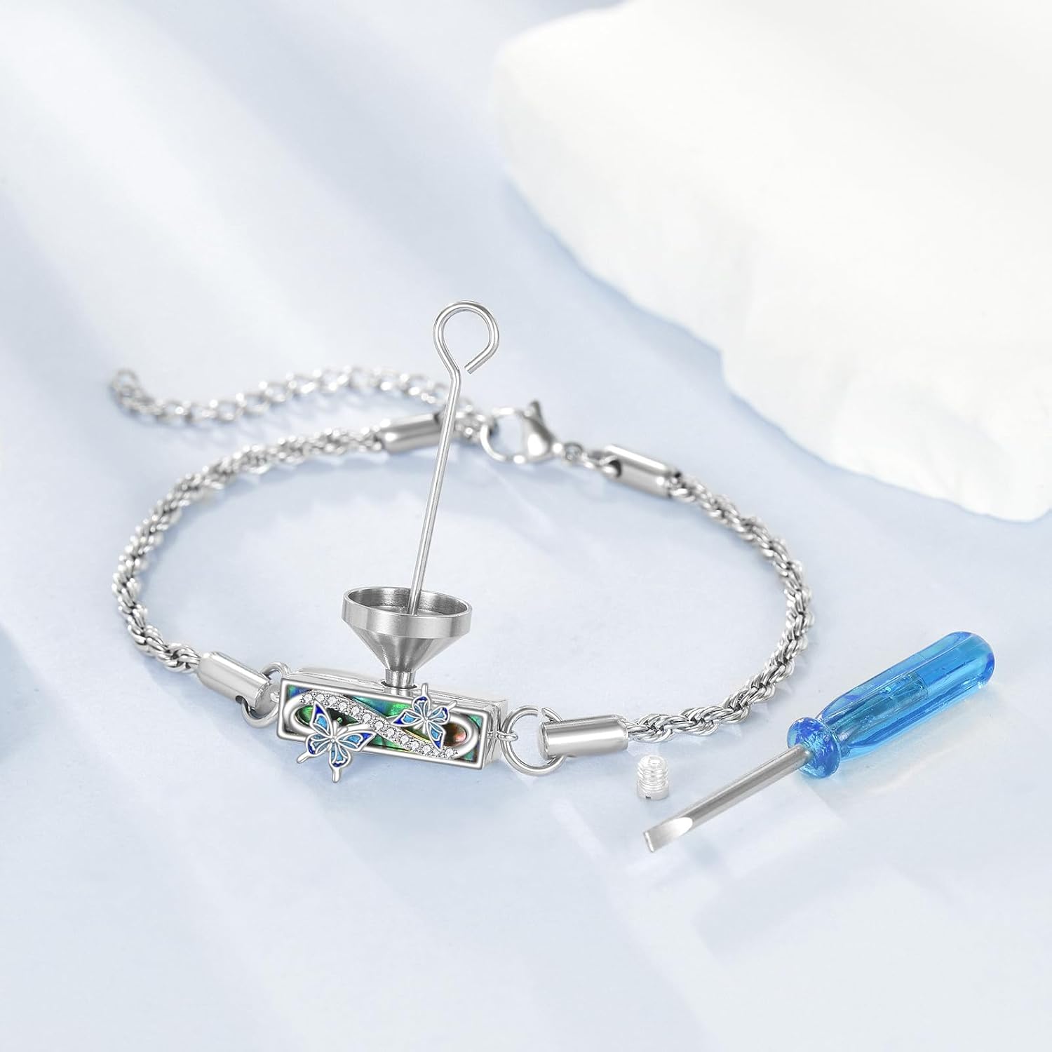 Urn Bracelet Sterling Silver Infinity/Animal/Flower/Mountain Urn Bracelet for Ashes Memorial Jewelry Gift for Women Men