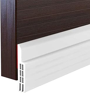 Draught Excluder Door - 2 Pack Adhesive Door Bottom Sweep Soundproof Door Kit Under Door Draft Stopper Seals for Warmth, Soundproof, Weather Stripping, (2M x 45mm Whtie)