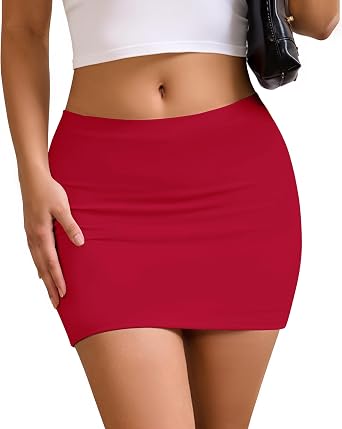 Mini Skirts for Women with Shorts Underneath, Stretchy Bodycon Skort Cute Trendy Y2k Skirt