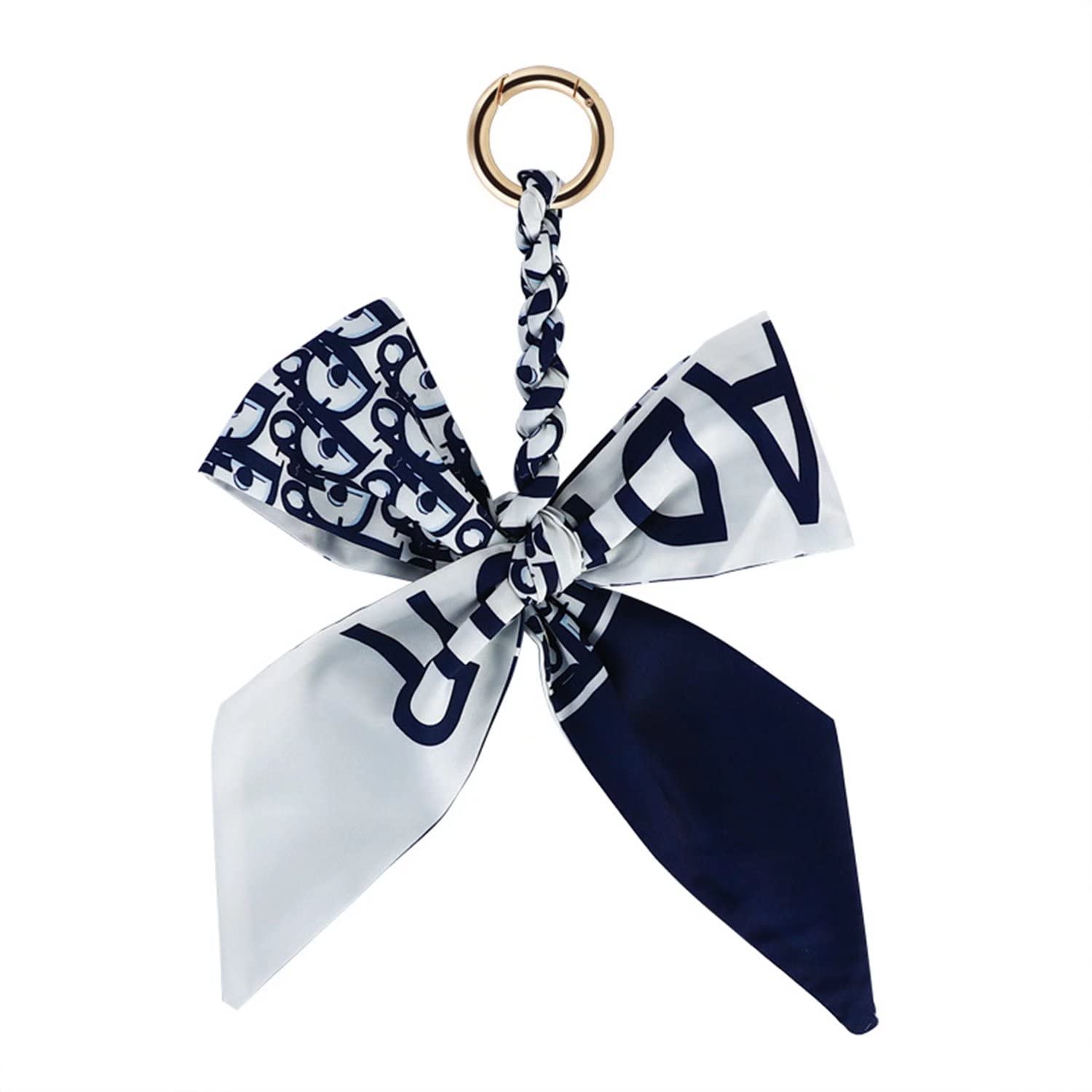 ZDHC Colorful Silk Ribbon Bow Bag Pendant Charm Keyring Keychain for Women Purse Handbag Decorations