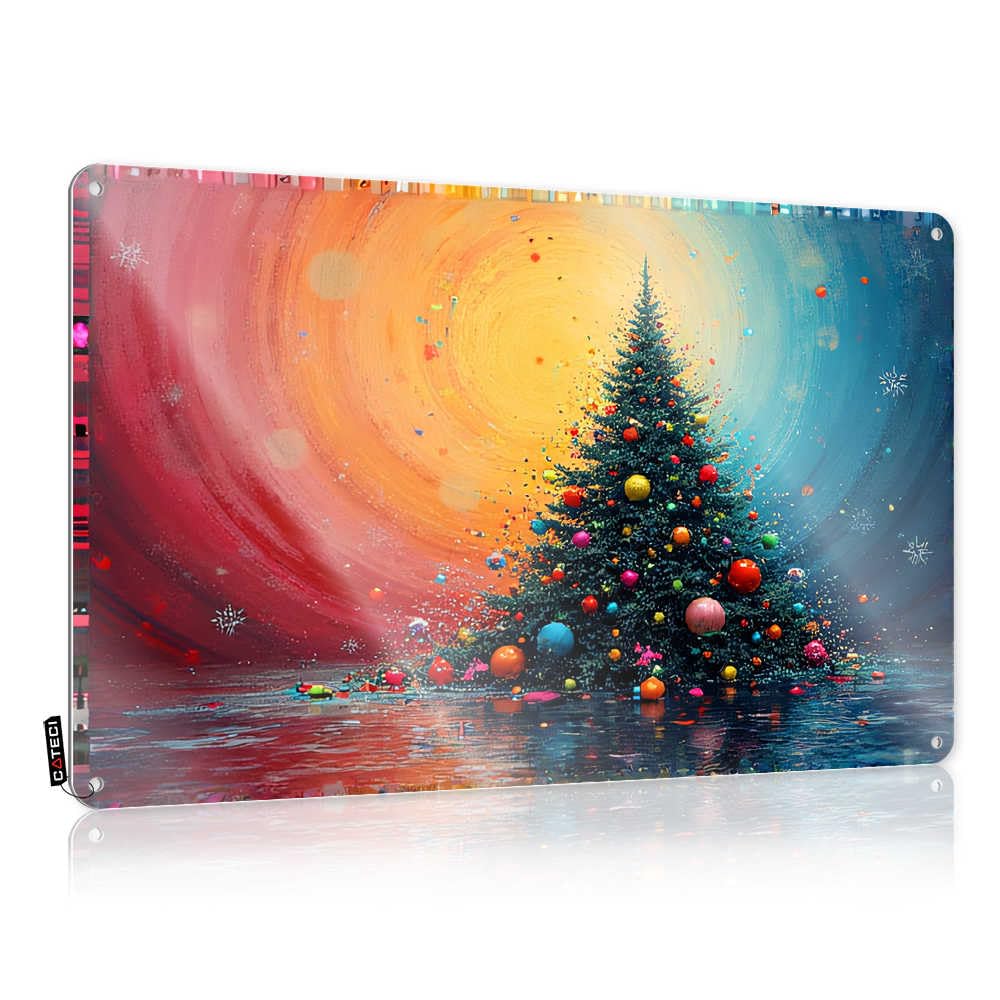 Funny Car Stickers, Christmas Tree in Colorful Abstract Background for Toolbox, Car Stickers and Decals (20x30cm)