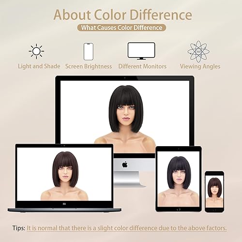 Miniatura 7 de NAYOO Peluca rubia con flequillo, corte Bob recto de 12 pulgadas para mujer, rubio natural, súper suave, colorida para uso diario, cosplay, Halloween