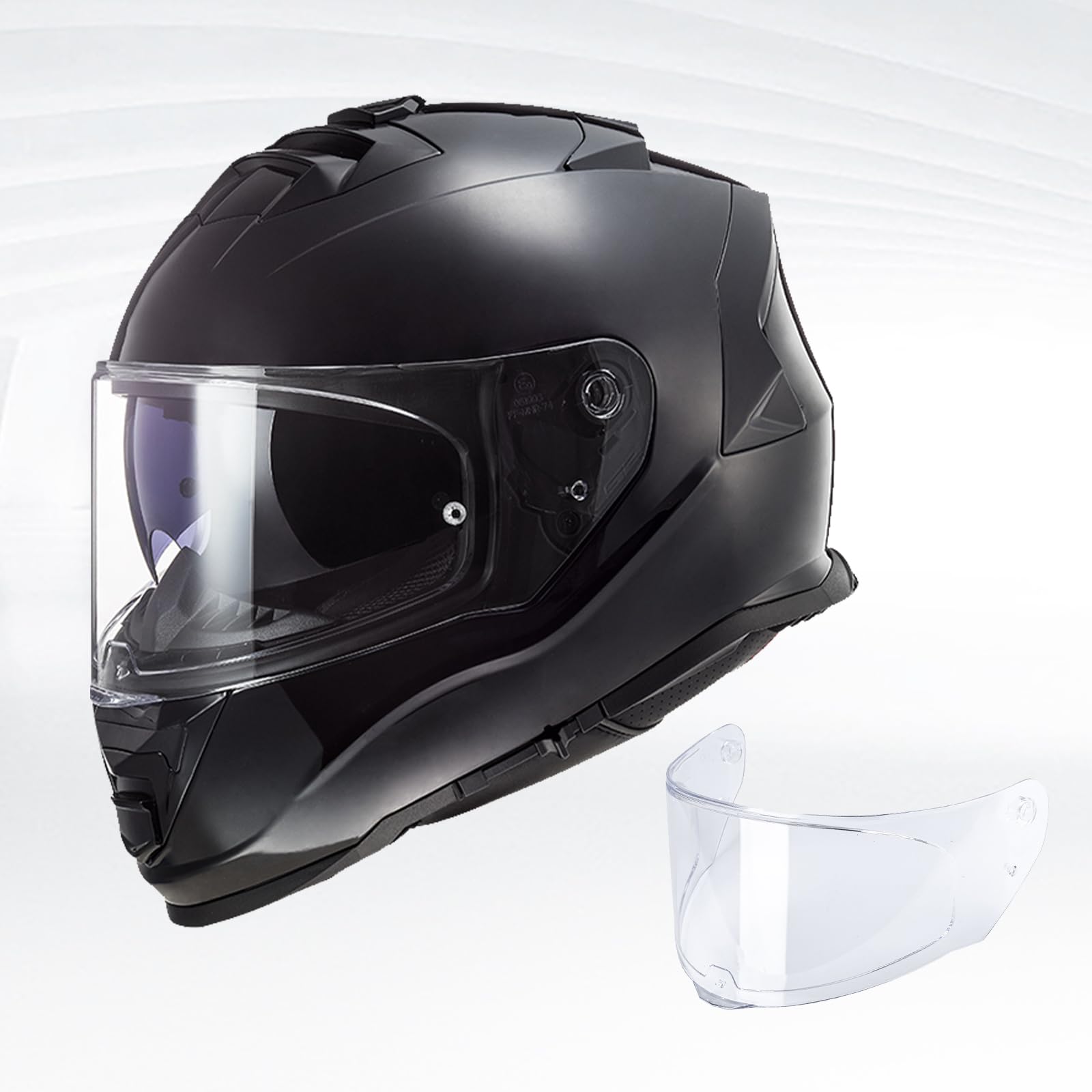 Helmvisier für LS2 FF800/FF353/FF328,Motorradhelm Visier,Motorrad Windschutz Helm Objektiv Visier Vollgesichts,Helmvisiere Zubehör Ersatz,Nicht für andere Modelle empfohlen (Transparent)
