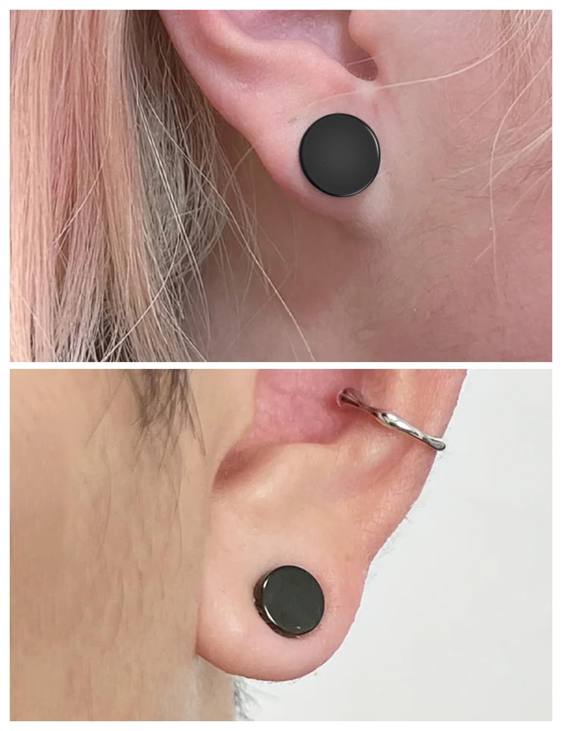 Juego de 12 pares de aretes tipo dormilona de acero quirúrgico de 0.71 oz y 0.75 onzas para mujeres y hombres, aretes tipo dormilona con barra de hélix, tragus, piercing de joyería, tamaños de 2