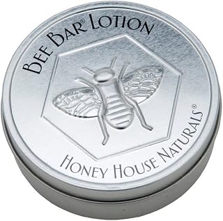 Honey House Solid Lotion Bee Bar (No Added Scent, 2 oz) New in Silver Embossed Tin Case