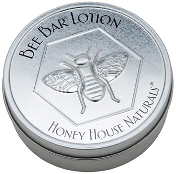 Honey House Solid Lotion Bee Bar No Added Scent, 2 oz New in Silver Embossed Tin Case