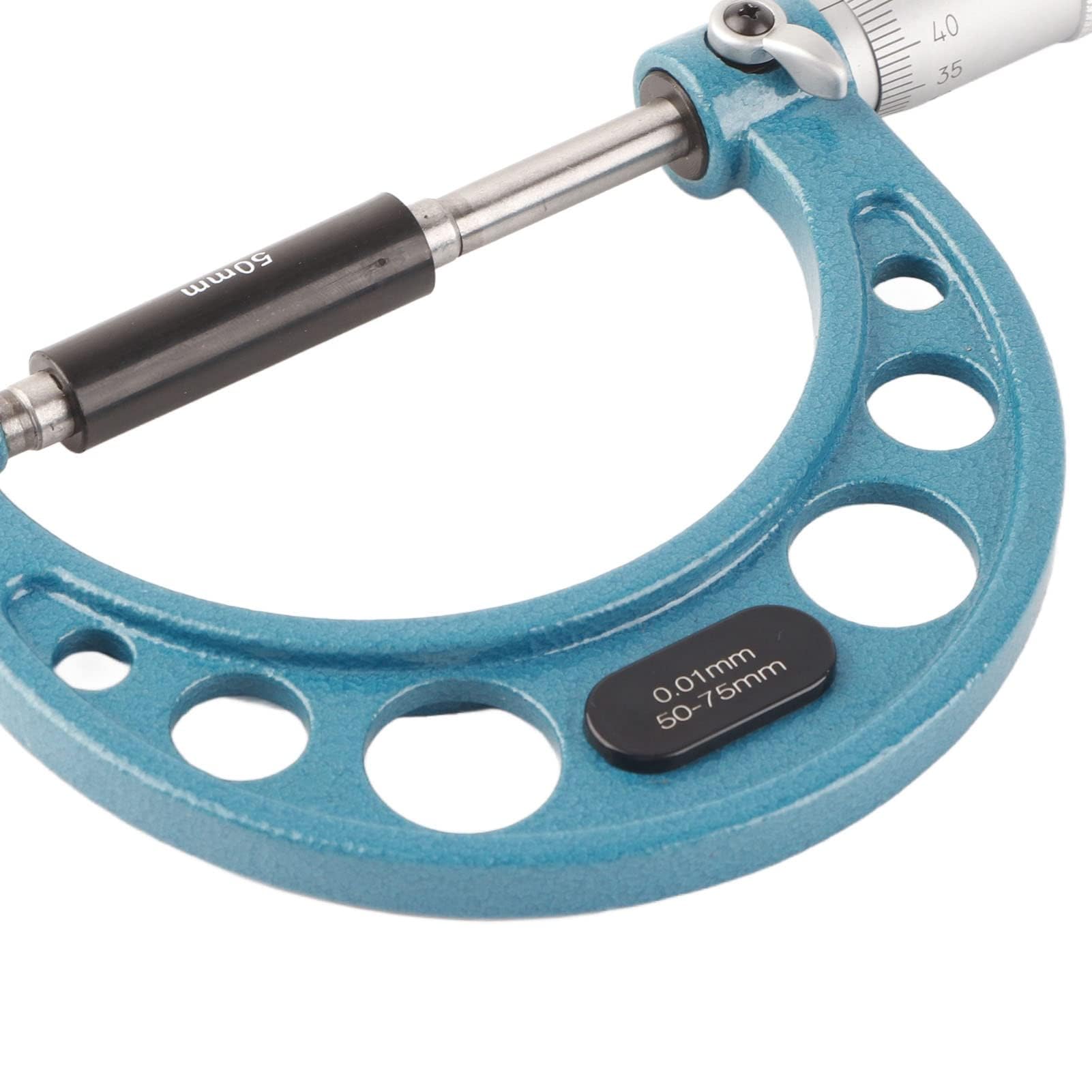 Micromètre Extérieur en Acier Inoxydable Jauge D'épaisseur de Micromètre Extérieur de Haute Précision avec clé 0,01 Mm Outil Micromètre Externe pour une Mesure Précise de (50-75mm)
