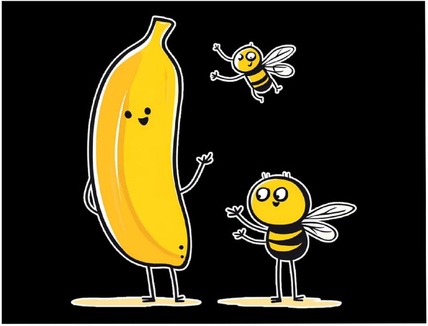 Bananas And Bees Printed Diamond 5D Painting Kits DIY Full Drill Crafts for Home Wall Decor 16x20 Inch Blackwood 50 * 40cm