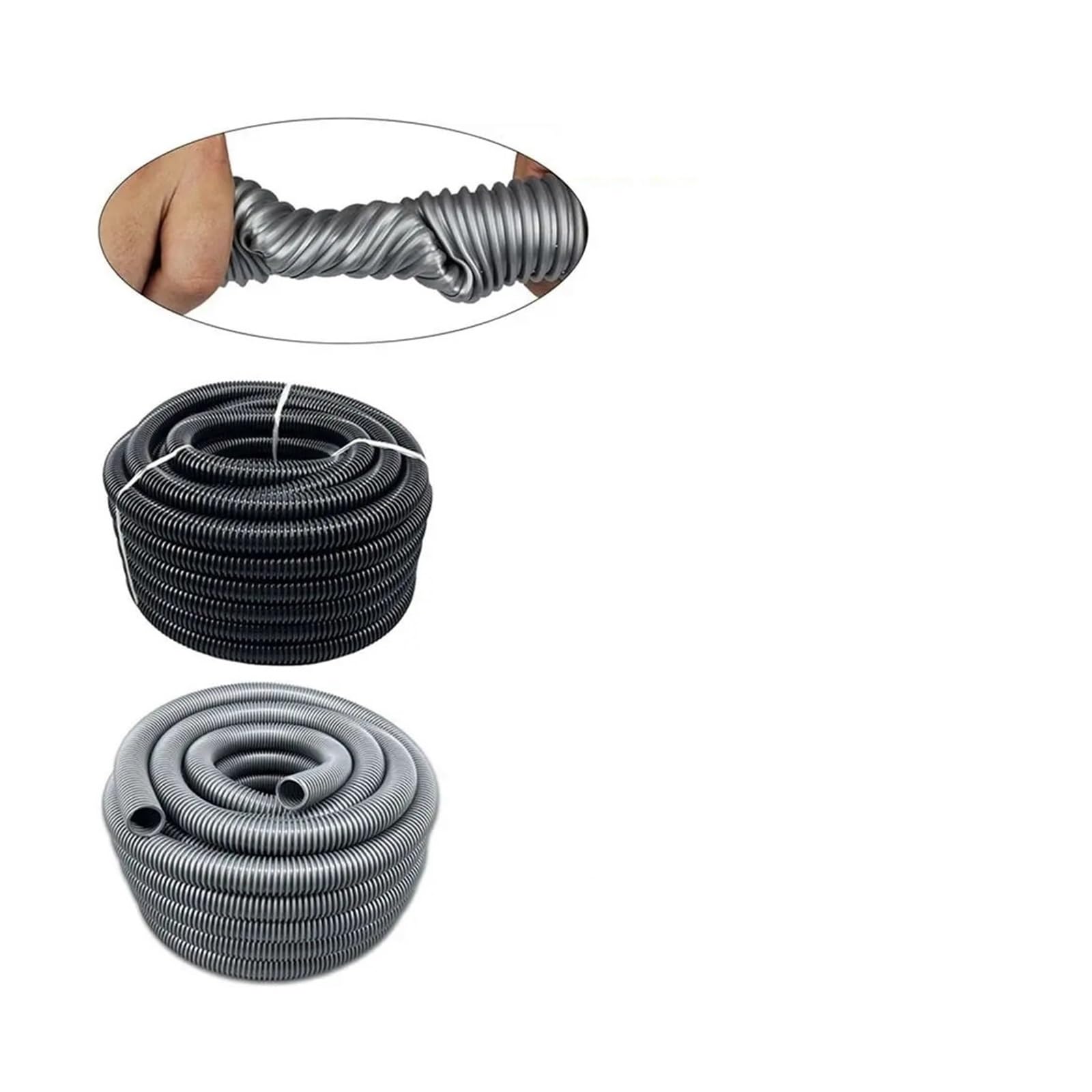 3 Meter/5 m Staubsaugerschlauch, Schlauch mit Gewinde, Innendurchmesser 32 mm(Grey-5m)