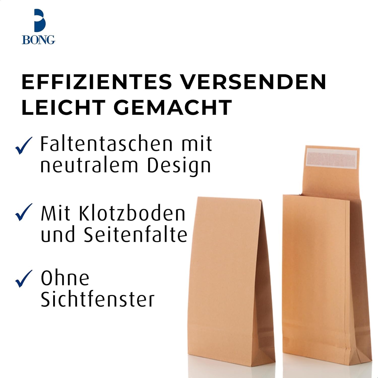 Faltentasche B4 (353x250x40mm) - Umschläge A4 haftklebend mit Klotzboden | Versandtaschen ohne Fenster weiß - 150g - 200 Stück - Ideal für den sicheren und geschützten Versand von Dokumenten