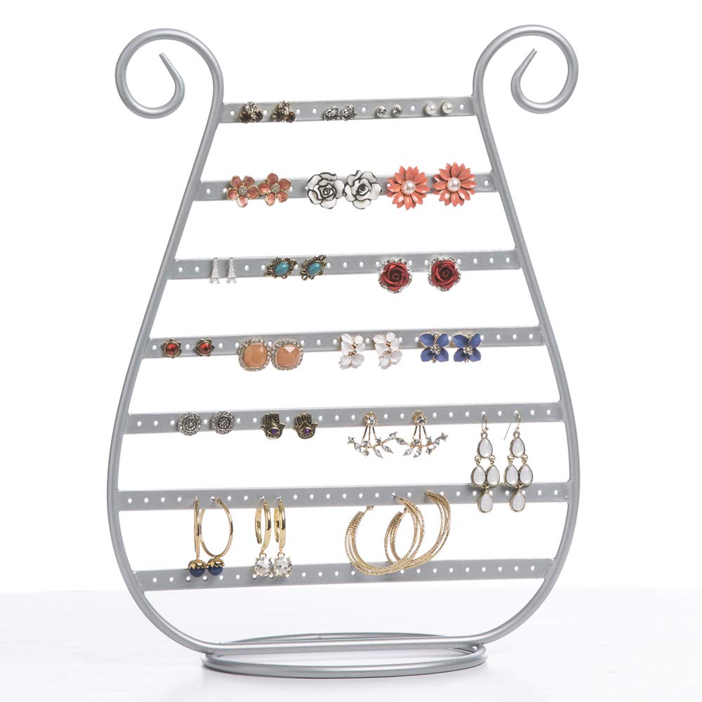 Mango Steam Silver/Slim Harp Stud Earring Jewellery Organiser, Display Stand, Storage, Gift ()